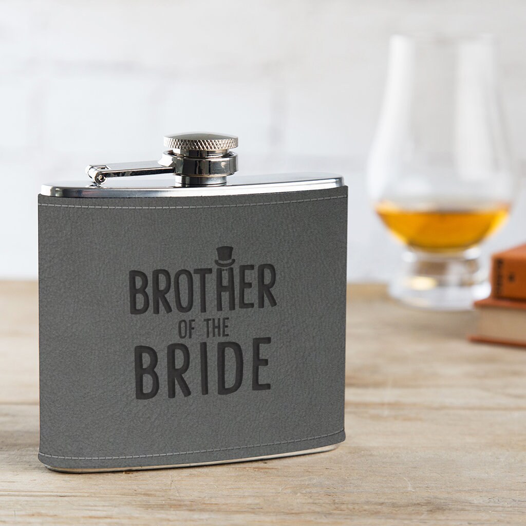 Bruder der Braut Hochzeitsgeschenk gravierte graues Leder | Etsy