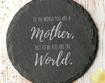 Regalo único del Día de las Madres, Para mí eres la montaña rusa de pizarra del mundo, regalo especial para la madre, lindo regalo pequeño para mamá, posavasos de copa personalizado