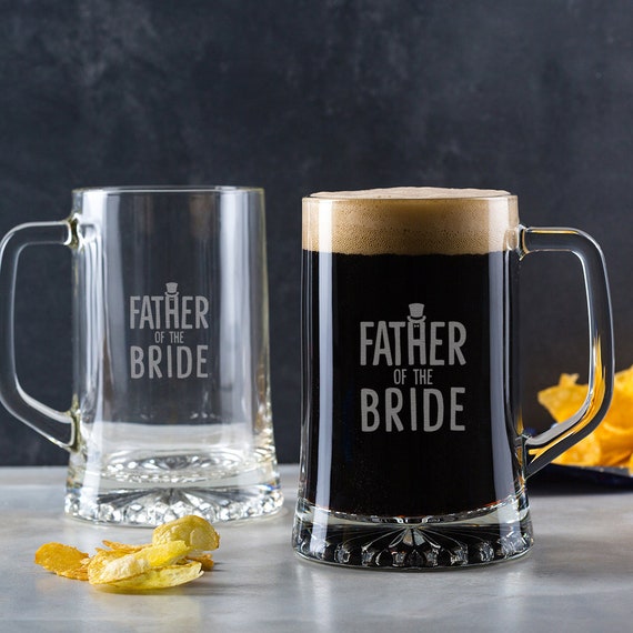 Details about   Personalised Pint Tankard Father of the bride Daddy Dad Father’s Day Gift 