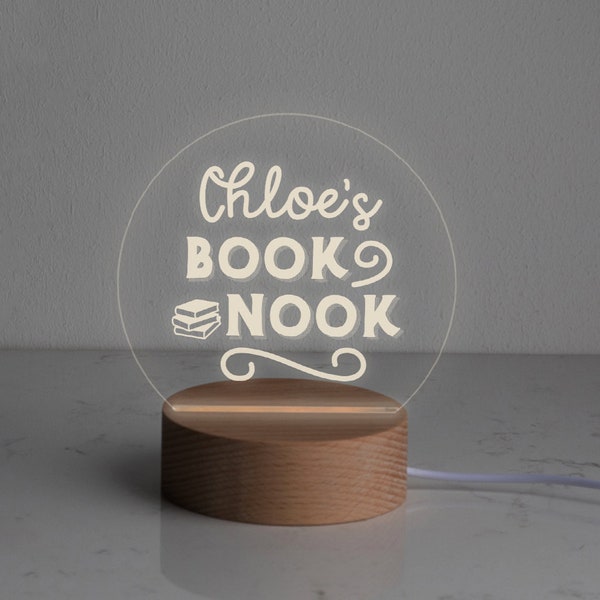 "Personalisierte Geburtstagsgeschenk für Leser, ""Book Nook"" Schreibtischlampe, Buchliebhaber Geschenk für Teen, Leselicht, Nachttischlampe, Lesergeschenk