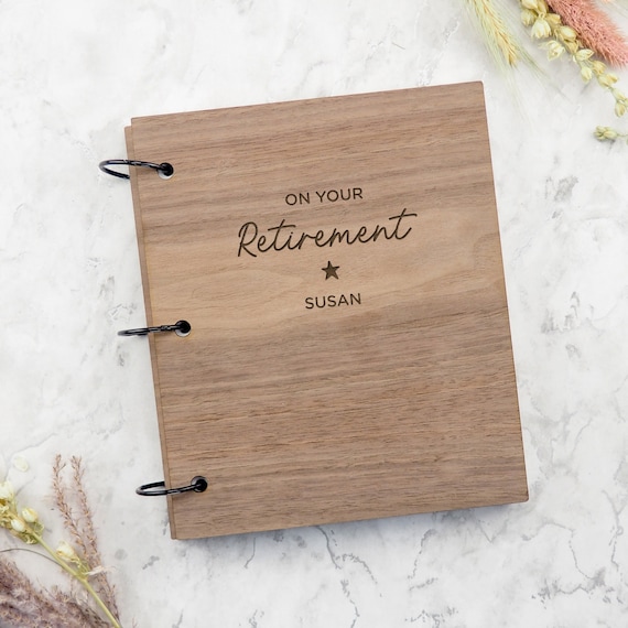 Personalised Engraved Retirement Book | Goodbye Gift For Colleague | Retirement Gift For Women | Boss Leaving Gift | Retirement Memory Book