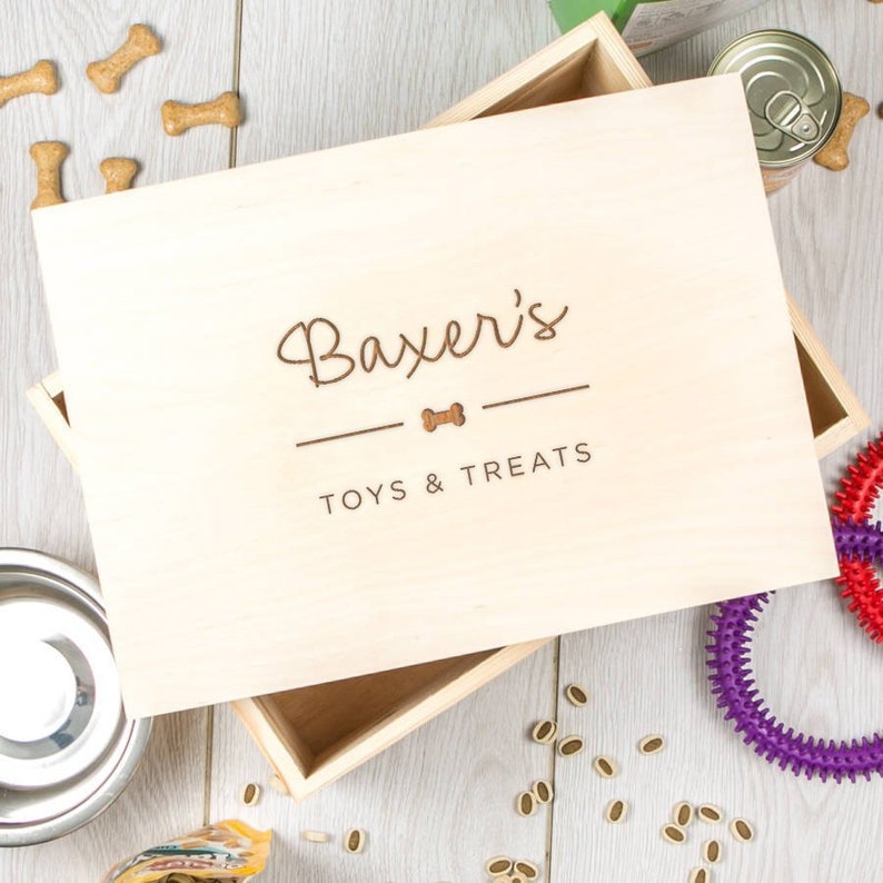 Personalised Pet Toy And Treat Storage Box - Gifts For Pets - Personalised Dog Toy Box - Dog Treat Box - Personalized Cat Gifts bild 1