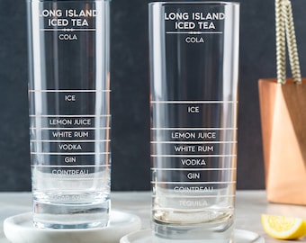Long Island Iced Tea Highball Glass, Drinking Gift For Women, Cocktail Making Gift, Personalized Engraved Glass, Bartender Gift