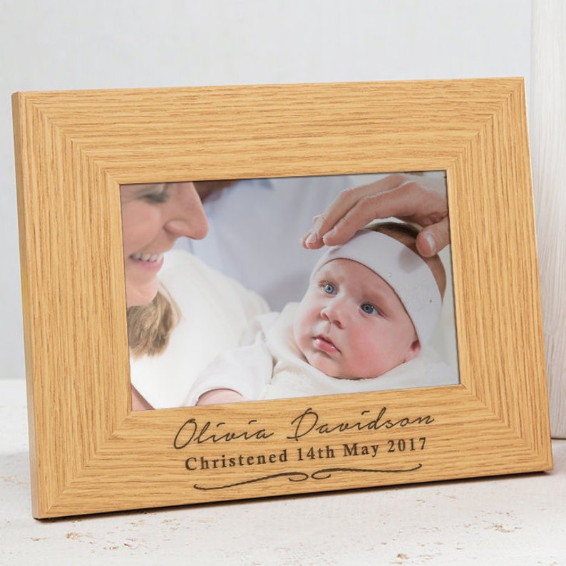 Personalised Christening Photo Frame for Baby Girl or Boy Etsy