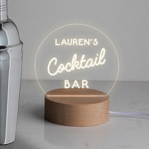 Personalised Home Bar Mini Desk Lamp, Birthday Gift for Her, Home Bar Accessories for Women, Home Bar Décor, Cocktail Bar Decor image 9