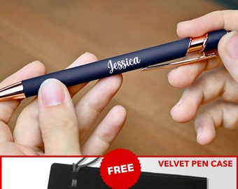 Navy Blue Rose Gold Pen, Engraved Pen for Women, Personalized Rose Gold, Friend Gift, Gifts for Her, Stationery Gift, Personalised Pen