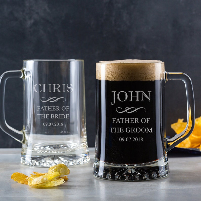 Personalised Father of The Bride Groom Pint Glass Beer Mug Etsy