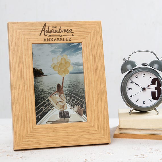Personalised Engraved 'The Adventures of' Photo Frame | Travel Gift For Sister | Birthday Gifts For Daughter Niece | Gap Year Gifts
