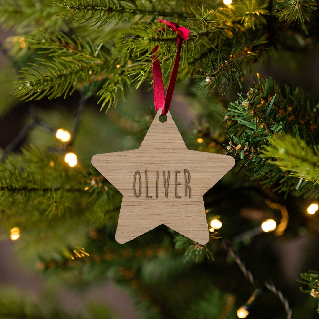 Personalised Name Ornament for Christmas Tree, Bauble for Kids
