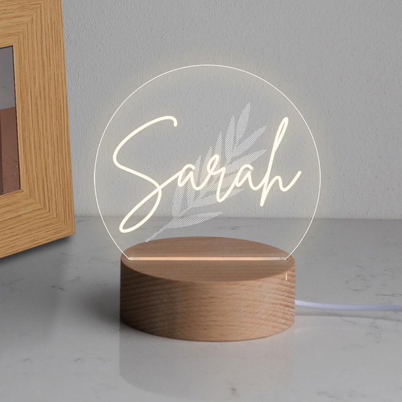 Personalised Mini Desk Lamp With Name, Unique Birthday Gift, LED Desk Lamp, Engraved Gift For Her, LED Light, Personalized Night Light image 1