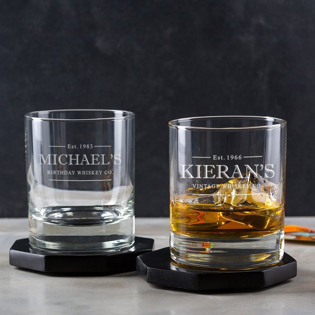 Personalised Whiskey Glass Tumbler Engraved Whisky Gift Idea Etsy