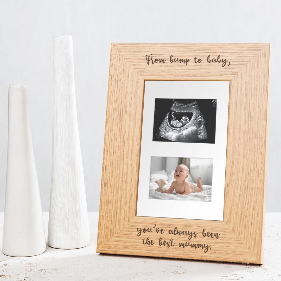 Personalised Engraved Double Baby Scan Photo Frame | Mothers Day Gifts ...