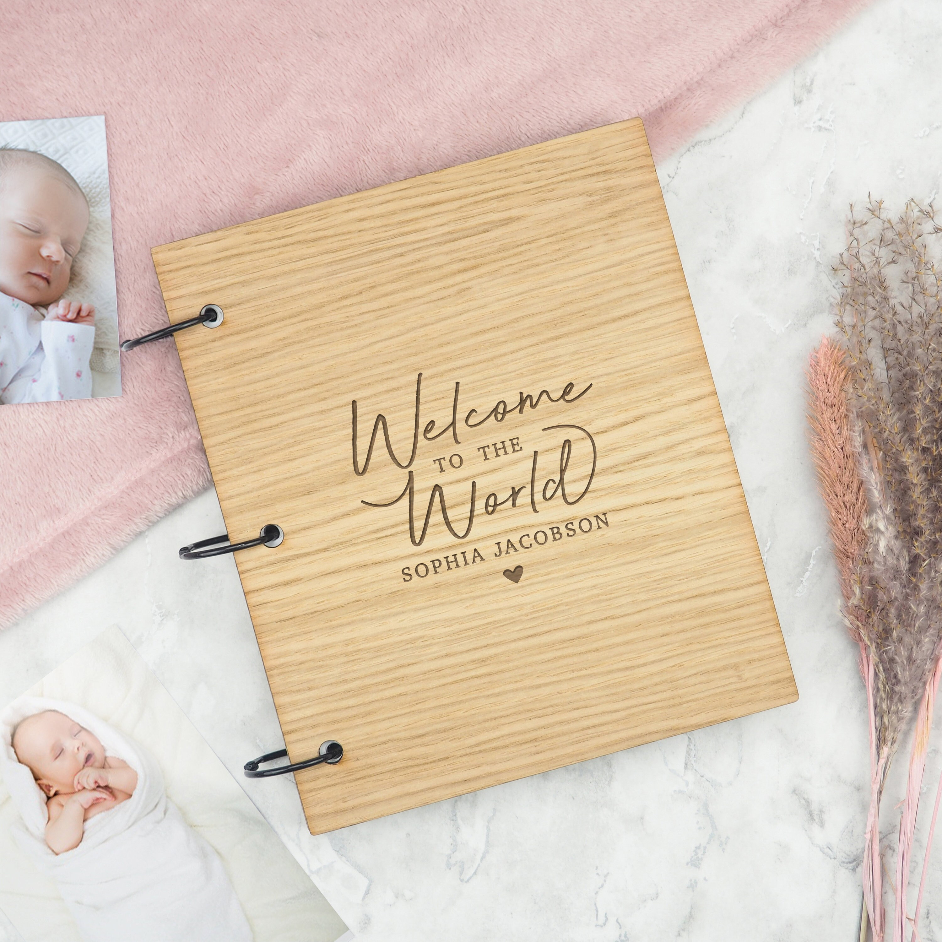 Personalised ‘Welcome to the World’ Baby Photo Album | Baby Scrapbook Album for New Parents | Gift For New Baby Girl Boy | Baby Memory Book