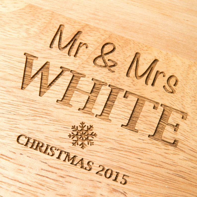 Personalised Mr And Mrs Christmas Cheese Board Set