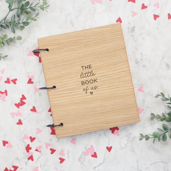 Memory Book, The Little Book of Us Scrapbook, Valentines Day Gift for Girlfriend, Couples Photo Book for Wooden Anniversary, Gift For Her