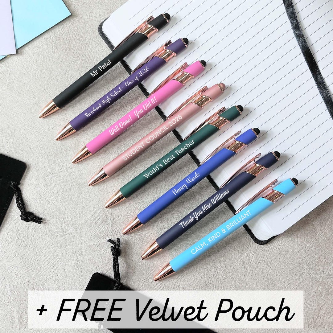 Personalized Luxurious Soft Touch Rose Gold Pen, Personalised Gift Pens ...