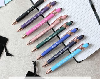 Personalized Luxurious Soft Touch Rose Gold Pen, Personalised Gift Pens for Women, Teacher Gifts, Fancy Custom Pen, Presents for Her