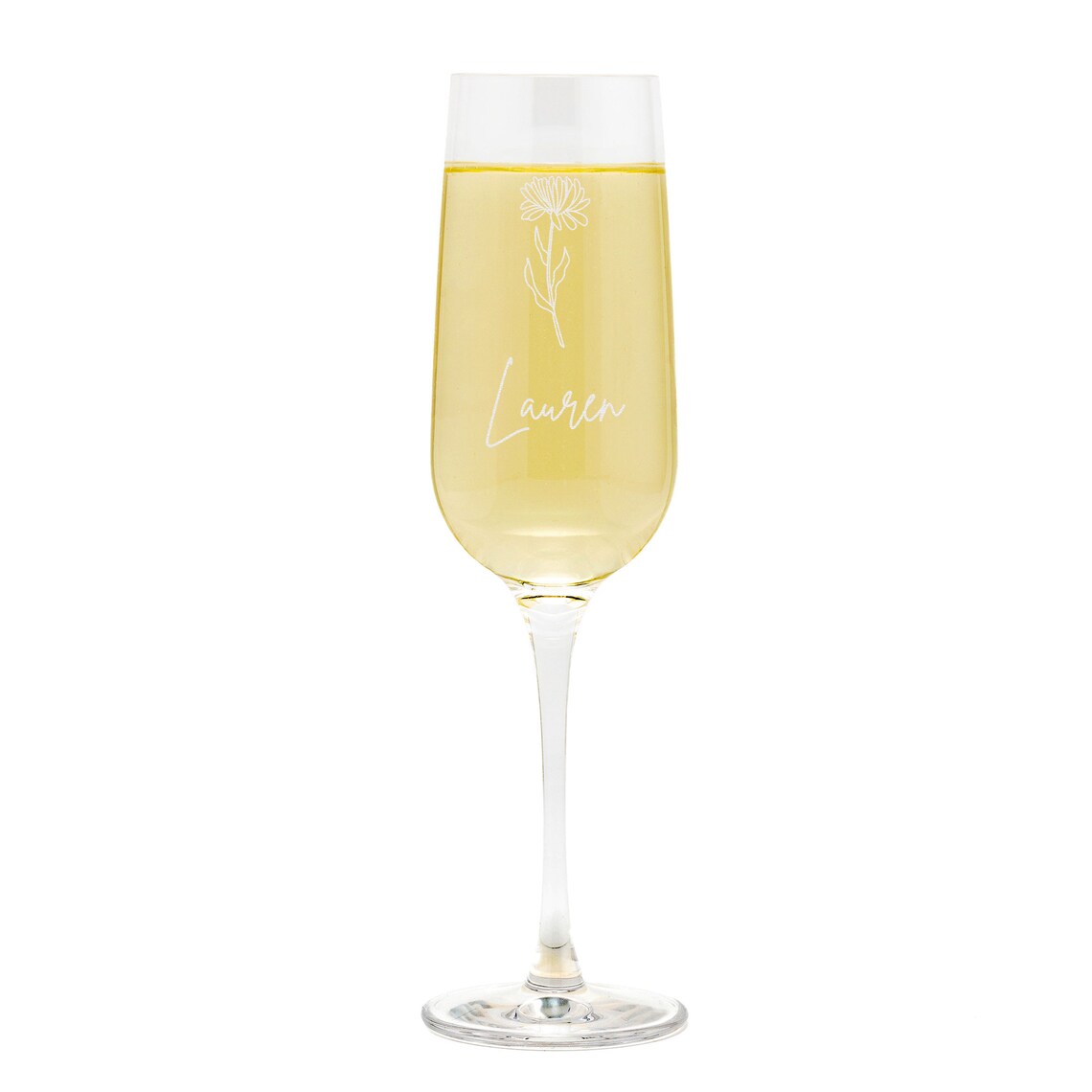 Personalised Birth Flower Champagne Flutes Personalized Etsy
