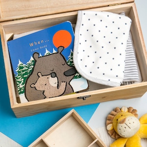 Baby Keepsake Box Baby Boy Gift Personalized Baby Gift Large Wooden Memory Box Present for new Mom and Dad Parents image 2