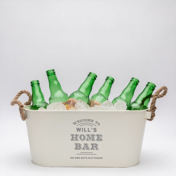 Personalised Home Bar Metal Ice Bucket Home Bar Accessories Decor Gift for  Beer Lovers Gift for Dad Happy Hour Drinks Cooler 