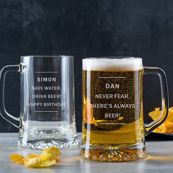 Personalised Pint Glass Beer Tankard for Him Personalized Beer Tankard for Men Funny Birthday Gifts for Husband or Son Beer Pint Glass Etsy