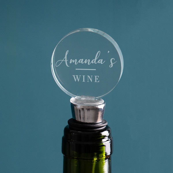 Custom Wine Stopper, Personalised Wine Bottle Stopper For Her, Engraved Glass Bottle Stopper, Personalized Wine Lover Gift, Bday Gift Women