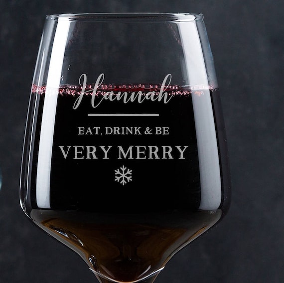Personalised Christmas Wine Glass Personalized Xmas Gifts for Her
