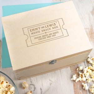Personalized Ticket Keepsake Box – Engraved Couples Memory Box, Date Night, Valentines Day Gift For Her