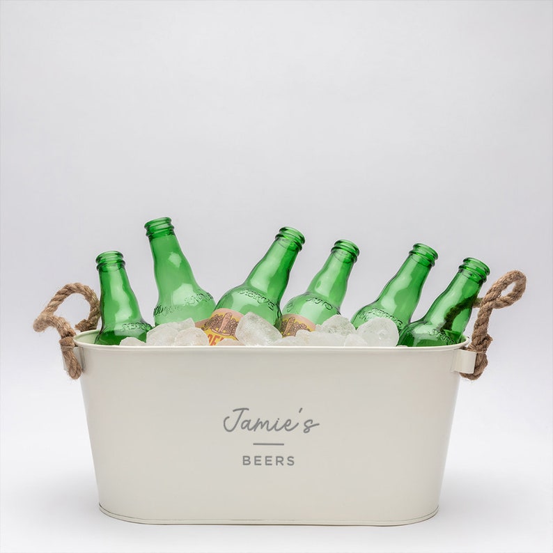 Secchiello per il ghiaccio e la birra personalizzato Raffreddatore per birra per papà Raffreddatore per bevande in metallo Regalo per la festa del papà Regalo di compleanno per lui Accessori per il bar di casa immagine 3