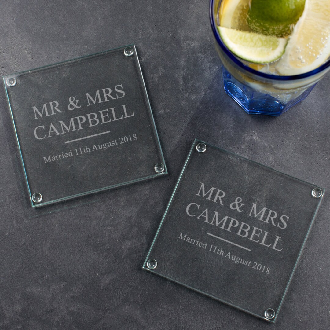 Personalised Wedding Gift Coasters / Wedding Keepsake Gifts ...