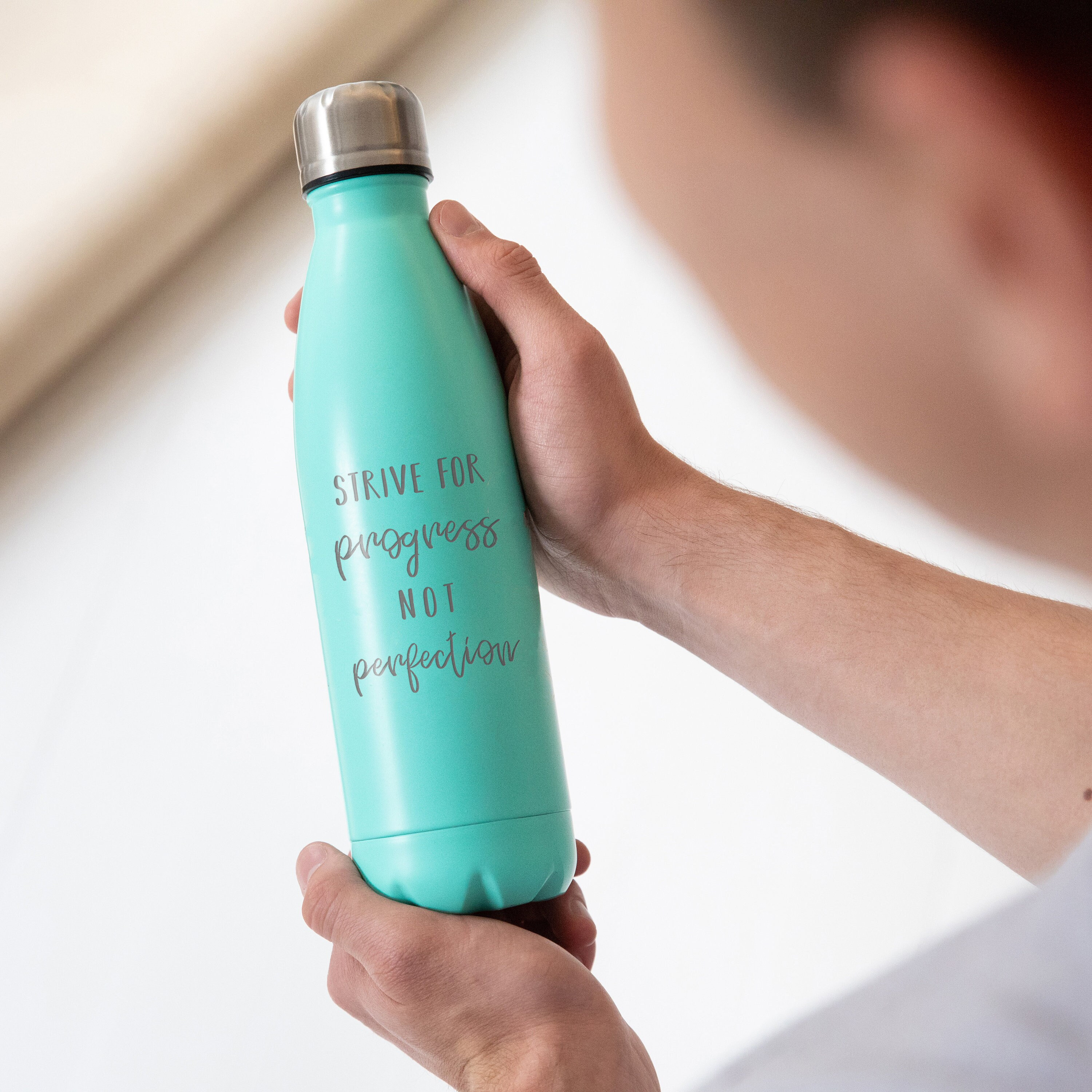 Fun Chic Motivational Water Bottle For Women 24oz - Stainless Steel, 'Bloom Where Planted' Quote, Vacuum Insulated