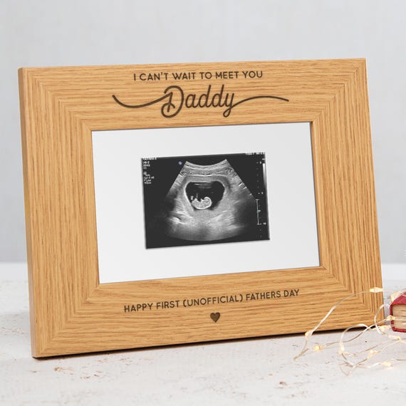 Personalised Engraved Baby Scan Photo Frame Preganancy Gift For Dad To Be  Ultrasound Baby Frame for New Daddy First Fathers Day Gifts