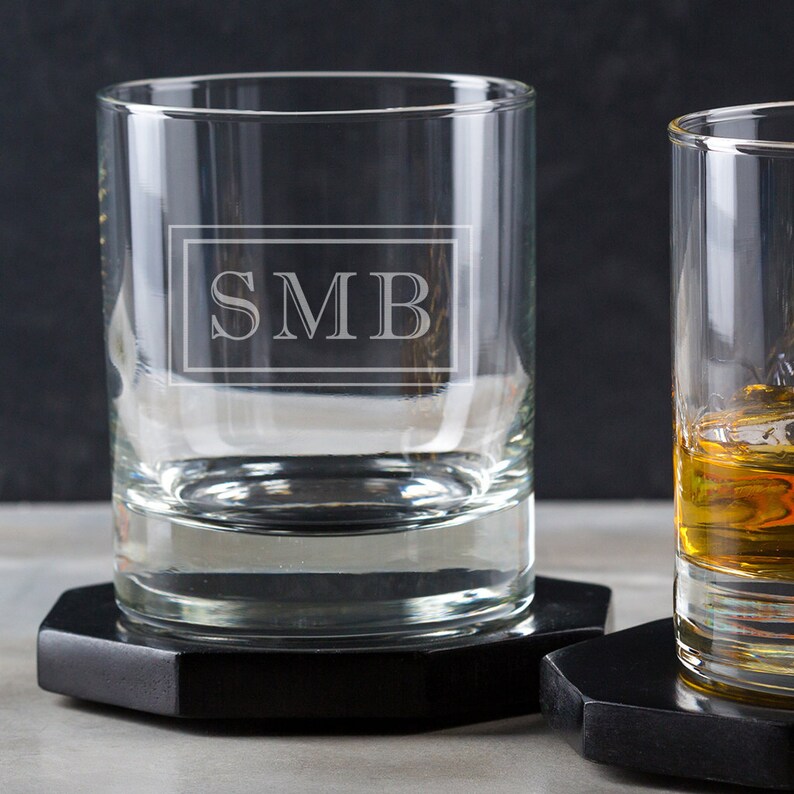 Personalised Whiskey Glass / Personalised Monogram Glass / Etsy