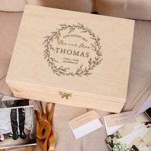 Personalised Wooden Wedding Keepsake Box for Couples - Personalized ...