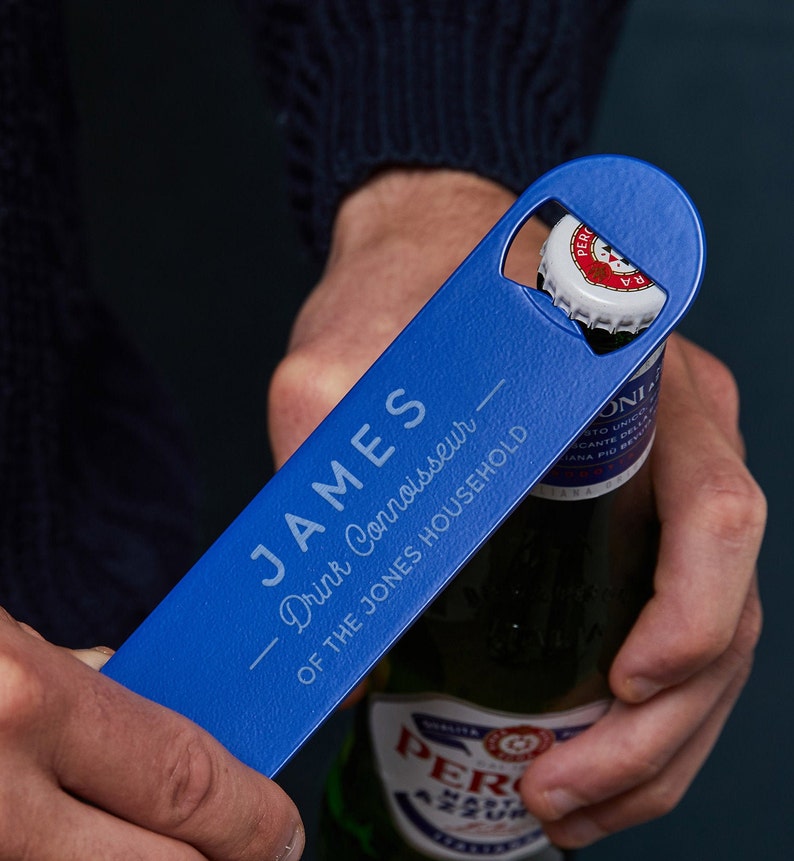 Personalised Metal Bottle Opener Custom Bar Blade Etsy