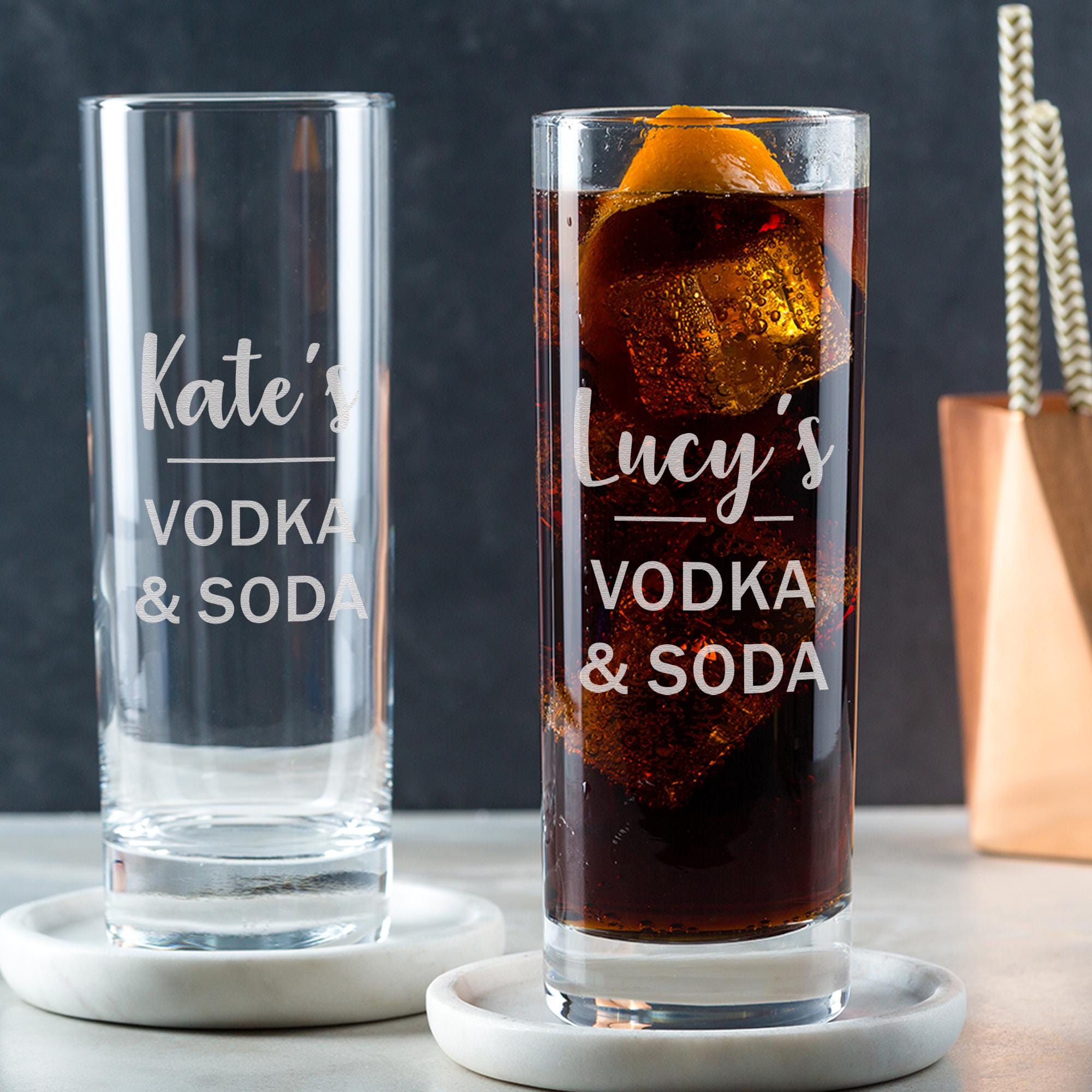 Personalised Engraved Vodka Highball Glass | Party Mixer Tall 