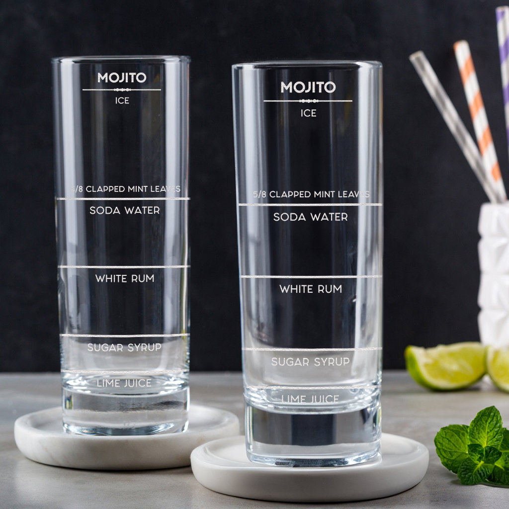 Mojito Highball Glass, Drinking Gift for Women, Mojito Making Glass, Alcohol Gift for Friend, Cocktail Making Gift, Engraved Glassware