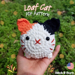 Loaf Cat Crochet Pattern | Amigurumi Crochet Cat | Crochet Plushie Pattern | No Sew Loaf Cat Crochet Pattern | Loaf Cat PDF Pattern