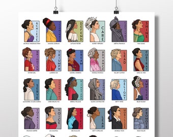 Classroom Decor - She Series Collage - Special 36 Real Women Collection Poster Version Two