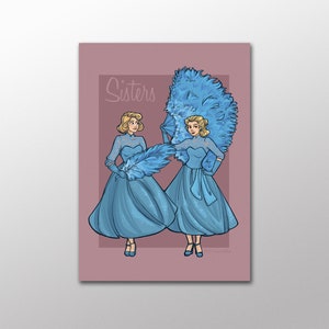 Carte postale mignonne décoration de Noël - soeurs