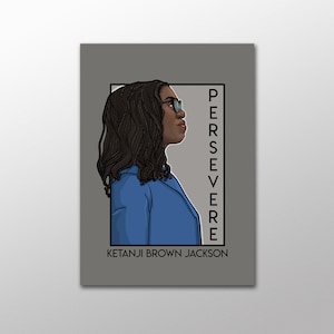 Oeuvre d'art inspirante pour le bureau, cadeau pour avocat - Persévérer - Ketanji Brown Jackson - Carte postale série She