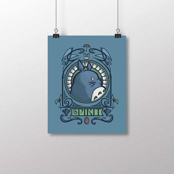 Geeky Home Decor - Forest Spirit Nouveau Small Print