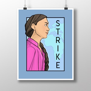Huelga - Greta Thunberg - Serie She Impresión mediana