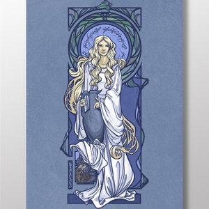 Art Nouveau - Geeky Homeartwork - Galadriel Nouveau Large Print