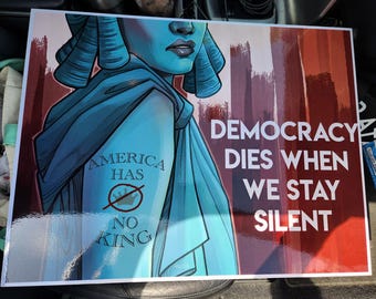 Protest Sign Downloadable - Democracy Dies