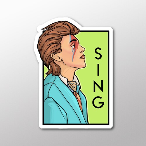 Individual Die Cut  - Sing - David Bowie - He series sticker (Item 01-509)