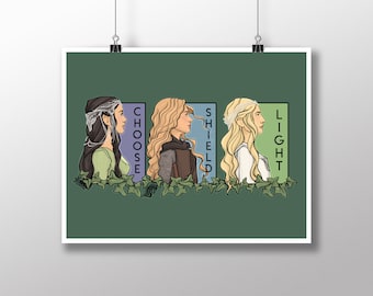 Geeky Home Art - Light, Shield and Choose Collage - She Series - Medium Print