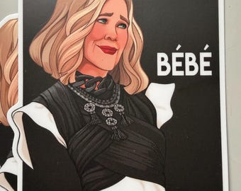 Bébé Vinyl Sticker - Karen Hallion Art (4.16x3.05 inches)