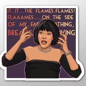 Karen Hallion Flames Sticker, Clue Movie Inspired