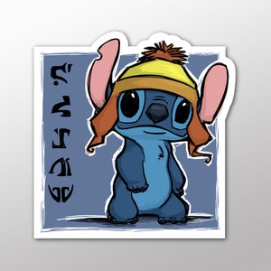 Art rigolo pour ordinateur portable - Sticker bleu rusé et découpé